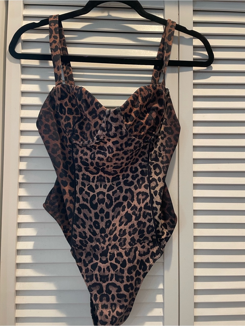 Indah Leopard-Print bodysuit in Brown & Black. Never worn.